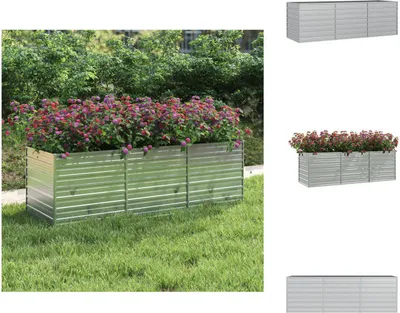 Obrázek produktu pro vidaXL Vyvýšený zahradní záhon 240x80x77 cm Pozinkovaná ocel Stříbrná - Květináče a květináče