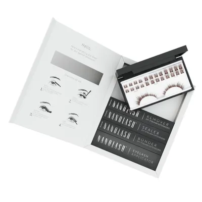 Immagine prodotto di Starter kit per extension ciglia a grappolo marroni fai da te DIVINE Nanolash