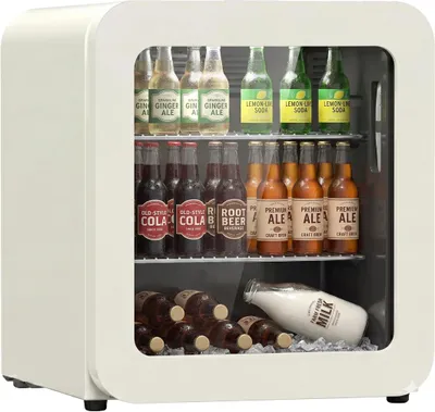Retro Minikühlschrank 48 l, cremeweiß, leise, kompakt