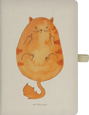 Produktbild von Mr. & Mrs. Panda notizbuch Katze Mittelfinger - Transparent - Geschenk, Genervt, Cats, Cat, A5, Tiger, Skizzenbuch, Kladde, Katzen, Tagebuch, Reisetagebuch