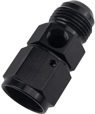 Productafbeelding van Aluminium brandstofdrukadapter voor AN6/AN8/AN10 met een 1/8" NPT-aansluiting voor de manometer, maximale druk 4000 PSI, temperatuurbereik van -140°F tot 800°F