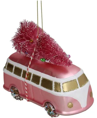 Image de Collection de décorations de Noël en verre, rose, 13,5 cm