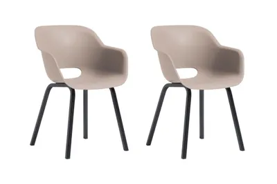 Produktbild von Keter Noa Gartenstuhl - 2 Stück - 55x56,5x80cm - Metallgestell - Beige