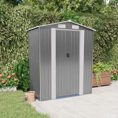 Zdjęcie produktu dla VidaXL Szopa ogrodowa 192x108x223 cm stal ocynkowana jasnoszara