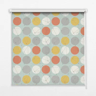 Produktbild von Seitenzug-Rollo Fensterrollo Jalousie - Thermo-Rollo Verdunkelungsrollo - 100x180 cm - Tupfen und Striche auf Rädern