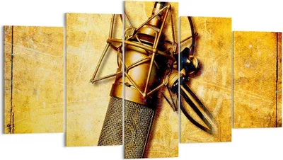 Produktbild von Bild auf Leinwand - Leinwandbild - Mikrofon Musik Lied - 160x85cm - Wand Bild - Wanddeko - Leinwanddruck - Bilder - Kunstdruck - Wanddekoration - Leinwand bilder - Wandkunst - EA160x85-0525