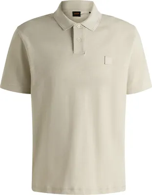 Produktbild von BOSS Orange Poloshirt beige einfarbig Baumwolle