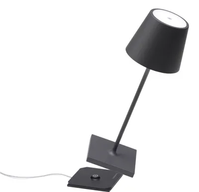Produktbild von Zafferano Poldina Pro Mini Tischlampe - Aufladbare LED Lampe - 30 cm - Grau