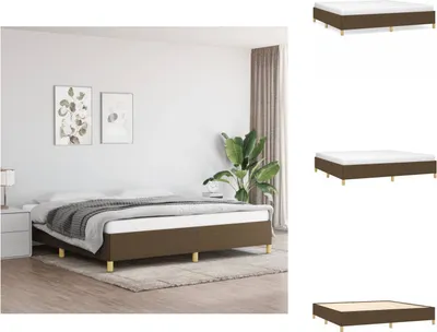 Produktbild von vidaXL Bettgestell Dunkelbraun 200x200 cm Stoff -  Betten & Bettgestelle
