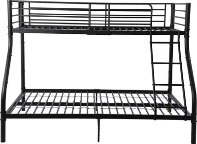 Produktbild von Patrová postel H.J WeDoo 90/140x200cm | stabilní žebřík s ochranou proti vypadnutí | podkrovní postel s roštem pro děti a mládež | postel do dětského pokoje černá
