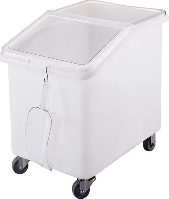 Image de Conteneur à ingrédients Cambro sur roulettes, capacité de 140 litres, blanc