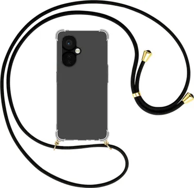 Produktbild von Handykette Backcover-Schutzhülle mit Band (Metall goldfarben) für OnePlus Nord CE 3 5G (6.7'') - schwarz