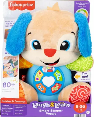 Productafbeelding van Leerspeelgoed Hondje (blauw/lichtbruin)
