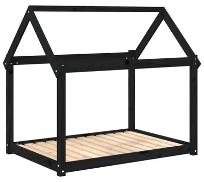 Obrázek produktu pro vidaXL Pelíšek pro psy černý 111x80x100 cm Masivní borovicové dřevo