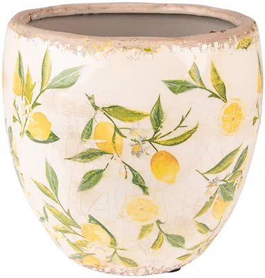 Produktbild von Clayre &amp; Eef 6CE1532S Dekoratívny kvetináč Ø 13x12 cm žltý