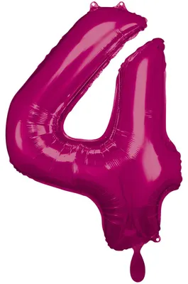 Produktbild von amscan® 9907283 Folienballon XXL Zahl 4 - rosa