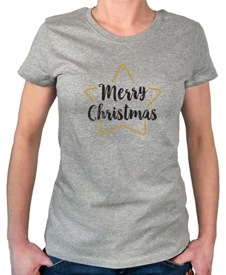 Produktbild von Huuraa Damen T-Shirt Weihnachtsstern Merry Christmas M Sport Grey Bio Baumwolle Fairtrade Damenshirt Geschenkidee