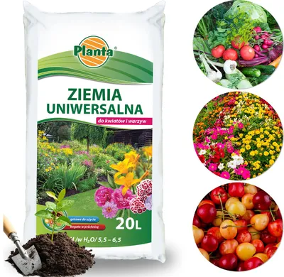 Zdjęcie produktu dla PLANTA - Ziemia ogrodowa uniwersalna 20 L - podłoże do kwiatów, warzyw - Ph 5-6,5