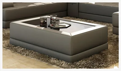 Produktbild von Sofatisch Glas Design Kaffee Tisch Wonzimmer Leder Couch Beistell Sofa Tische