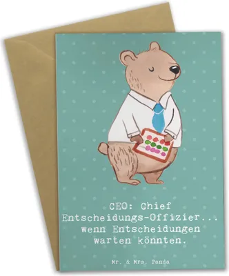 Produktbild von Mr. & Mrs. Panda babykarte CEO Entscheidungen - Meeresbrise - Geschenk, Exekutivverantwortung, Geschäftsstrategie, handgefertigte Geschenke, Beruf, einladungskarten