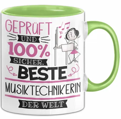 Produktbild von Beste Musiktechnikerin Der Welt Tasse Geschenk für Eine Musiktechnikerin  Und Sicher Geschenkidee Geburtstag Weihnachten (Grün)