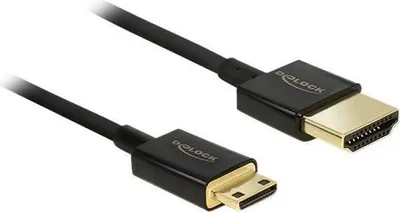 Produktbild von DeLOCK 85118, 0,25 m, HDMI Typ A (Standard), HDMI Type C (Mini), 3840 x 2160 Pixel, 3D, Schwarz