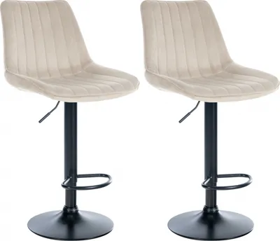 Produktbild von 2er Set Barhocker Toni Samt schwarz - creme