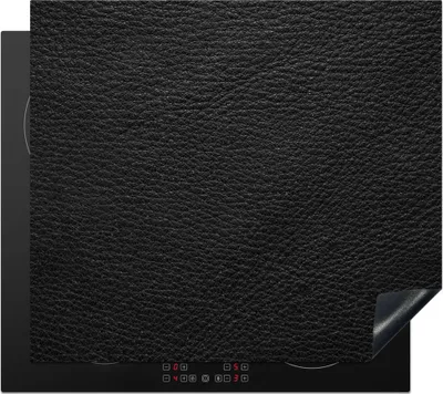 Produktbild von KitchenYeah© Herdabdeckplatte Leder - Lederoptik - Schwarz - Grau , 57x51cm, Küche Deko, Glaskeramikkochfeld Herdabdeckung, Abdeckplatte fùr Kochfeld