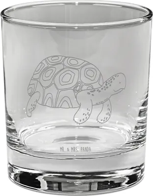 Produktbild von Mr. & Mrs. Panda Tumbler Schildkröte Marschieren - Transparent - Geschenk, Schildkröten, Whiskeyglas, Neustart, Inspiration, Whiskey, Glas, Meer, Abenteuer, Lowball