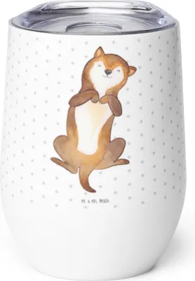 Produktbild von Mr. & Mrs. Panda thermosbecher Hund Streicheln - Weiß - Geschenk, Thermo Becher, kaffee tasse, Hunde, Sprüche, Isolierbecher, Bauch, Süß, Hundeliebe, Thermobecher