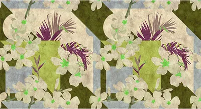 Produktbild von Tadessi Fototapete | Blumen | 5.00 m x 2.70 m | Grün | Beige | Wandbild | Digitaldruck
