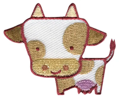 Produktbild von Kuh Rind Tier - Aufnäher, Bügelbild, Aufbügler, Applikationen, Patches, Flicken, Zum Aufbügeln, Größe: 5,4 x 4,5 cm