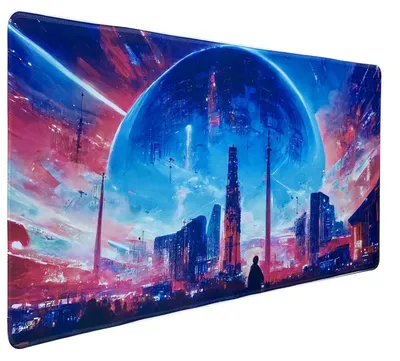 Obrázok produktu pre Herná podložka pod myš, rozšírená, 90x40 cm, 2 mm, protišmyková, vodoodolná, s prešitými okrajmi