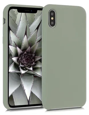 Produktbild von kwmobile Handyhülle für Apple iPhone X Hülle - Case Silikon - Kabelloses Laden - Schutzhülle Cover in Graugrün