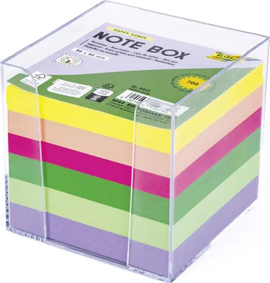 Image de folia 9931 folia Boîte à fiches, plastique, 90 x 90 mm, transparent / coloré