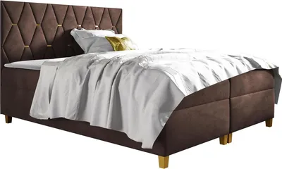 Produktbild von MIRJAN24 Boxspringbett Inez, Doppelbett mit zwei Bettkästen für die Bettwäsche, Hauptmatratze und Topper, Kopfteil (Fresh 4, Größe: 160x200 cm)