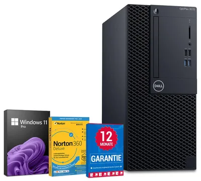 Produktbild von Dell Optiplex 3070 Tower PC Computer - Intel Core i5-9400 (9.Gen) bis zu 6x 4,1GHz - 8GB RAM - 512GB SSD M.2 - Webcam - Windows 11 - Norton 360 1 Jahr