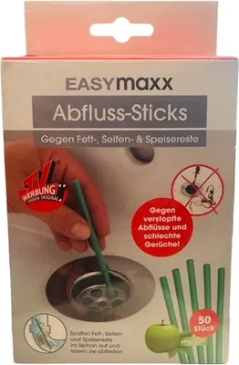 Produktbild von EASYmaxx Abflussreiniger-Sticks Apfel 50 Stück