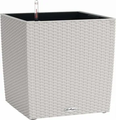 Obrázok produktu pre LECHUZA CUBE Cottage 50, Kvetináč, Voľne stojace, Recyklovaný plast, Svetlo šedá, Štvorec, Vnútorná / vonkajšia