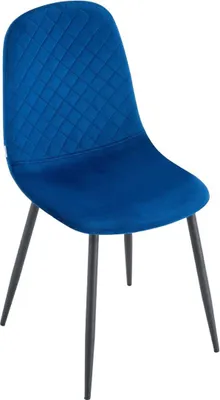 Zdjęcie produktu dla HOMLA Krzesło NOIR welurowe granatowe z czarnymi nogami 44x52x85 cm
