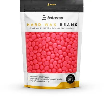 Produktbild von Bolusso Wax Bohnen Erdbeere 100g | Haarentfernungswachs für glatte Haut | Warmwachs Perlen für präzise Enthaarung zu Hause