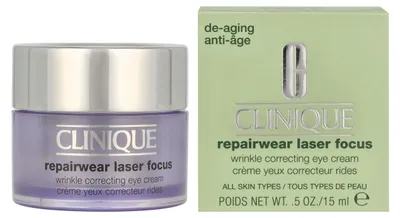 Produktbild von Clinique Repairwear Laser Focus Wrinkle Correcting Eye Cream, Augencreme, Anti-Falten, Feuchtigkeitsspendend, Aufpolsterung, Behälter, Paraben, Water\Aqua\Eau , Squalane , Butylene Glycol , Ethylhexyl Palmitate , Glycerin ,..., 15 ml