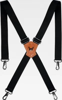 Produktbild von Schwarze Hosenträger für Herren, 3,8 cm, robuste Gürtelschlaufe mit stabilen Haken