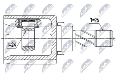 Produktbild von NTY NPW-NS-099 Antriebswelle Vorne Links für NISSAN JUKE (F15)