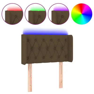 Zdjęcie produktu dla vidaXL Zagłówek LED ciemnobrązowy 83x16x78/88 cm tkanina