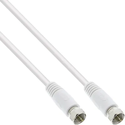 Produktbild von InLine® SAT-Anschlusskabel, 2x geschirmt, 2x F-Stecker, >75dB, weiß, 15m