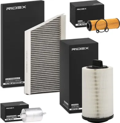 Produktbild von RIDEX Filterset Inspektionspaket Filtersatz passend für MERCEDES-BENZ C-Klasse Limousine (W203) C-Klasse T-modell (S203) CLK (C209) CLK Cabriolet