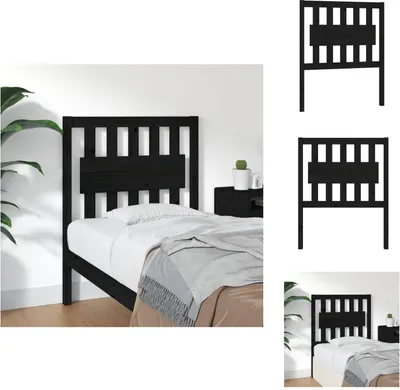 Produktbild von vidaXL Kopfteil Schwarz 80,5x4x100 cm Massivholz Kiefer -  Kopf- & Fußenden