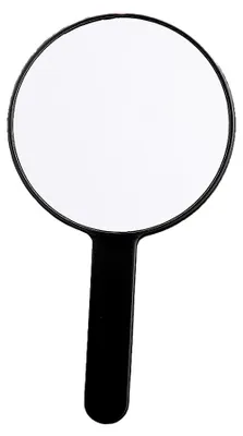 Produktbild von Runder Handspiegel mit Griff (12 x 21,5 cm), tragbarer Kosmetikspiegel, Reisespiegel