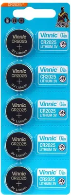 Image de Piles au lithium CR2025 Vinnic, 5 pièces [N]